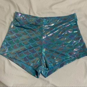 Fishscale Mermaid Spandex Shorts Halloween